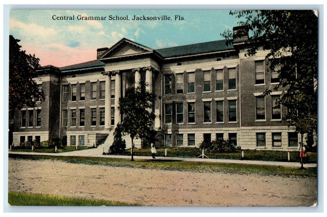 c1910 Central Grammar School Jacksonville Florida FL Artistic Series Postcard