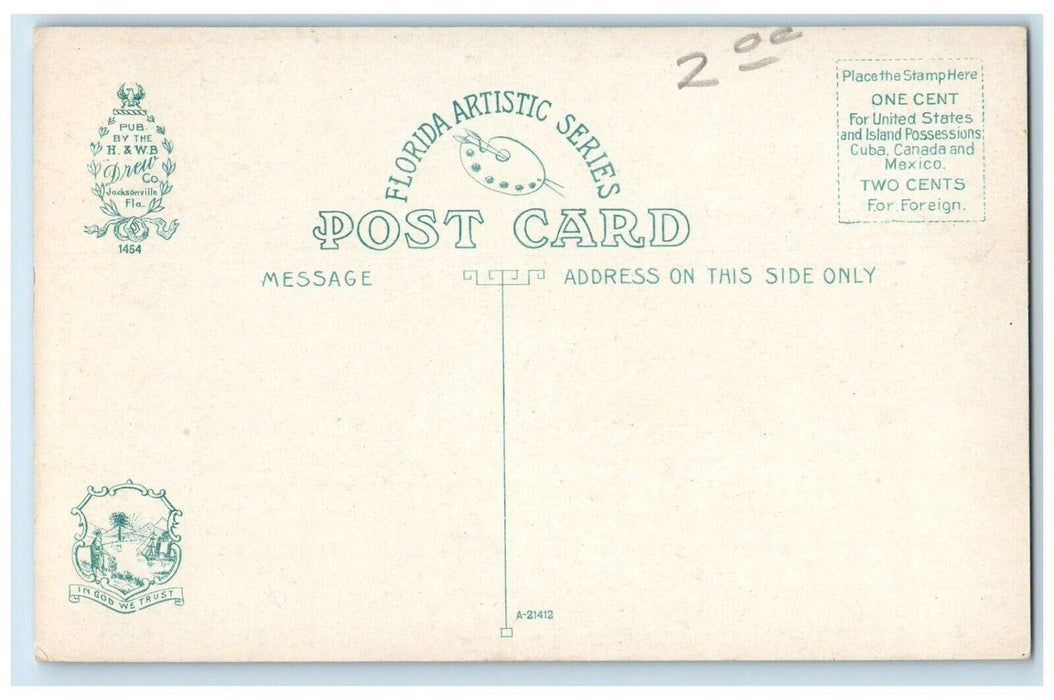 c1910 Central Grammar School Jacksonville Florida FL Artistic Series Postcard