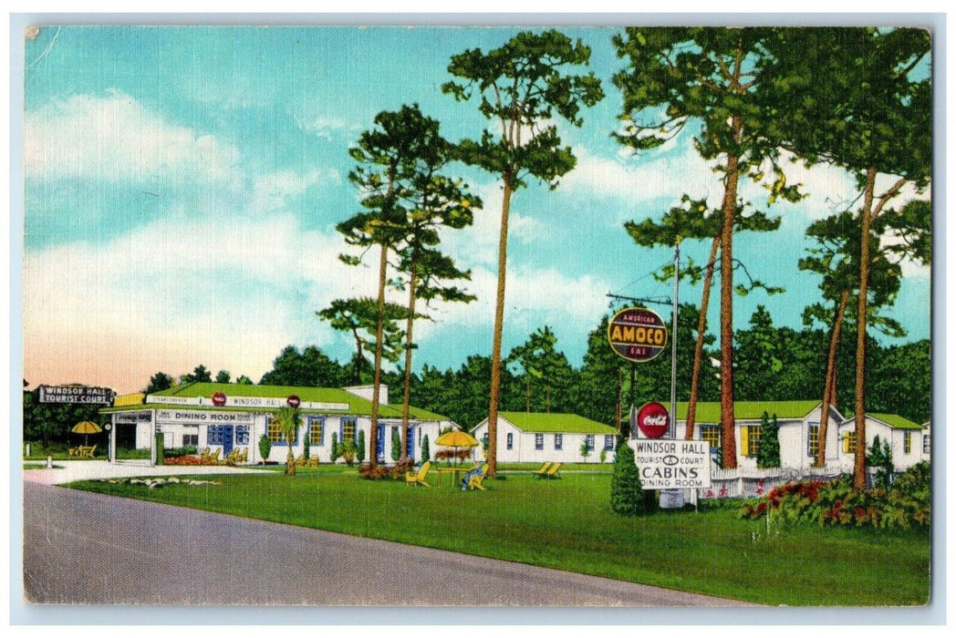 c1940 Roadside View Windsor Hall Tourist Court Jacksonville Florida FL Postcard