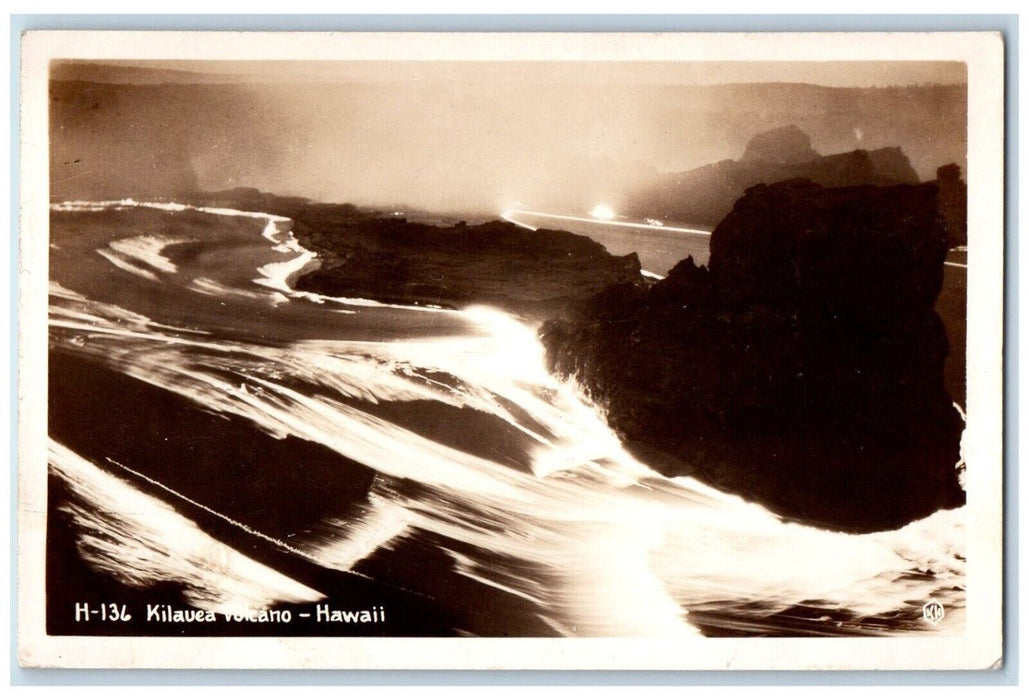 1947 Kilauea Volcano Honolulu Hawaii HI Posted Vintage RPPC Photo Postcard