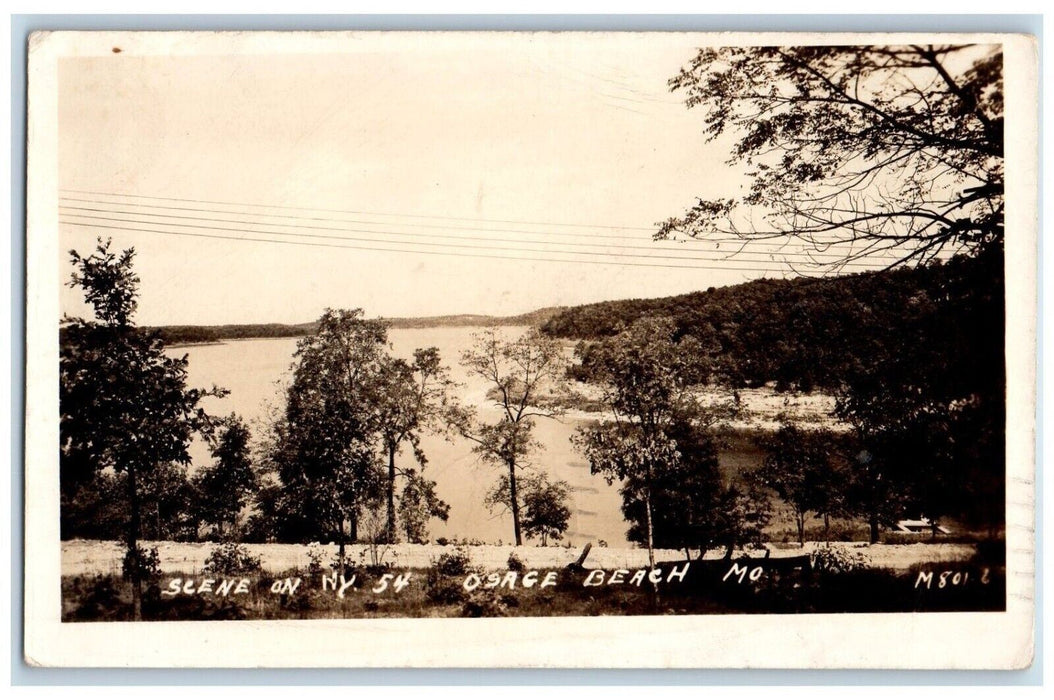 1938 Scene On NY Osage Beach Eldon Missouri MO Vintage RPPC Photo Postcard