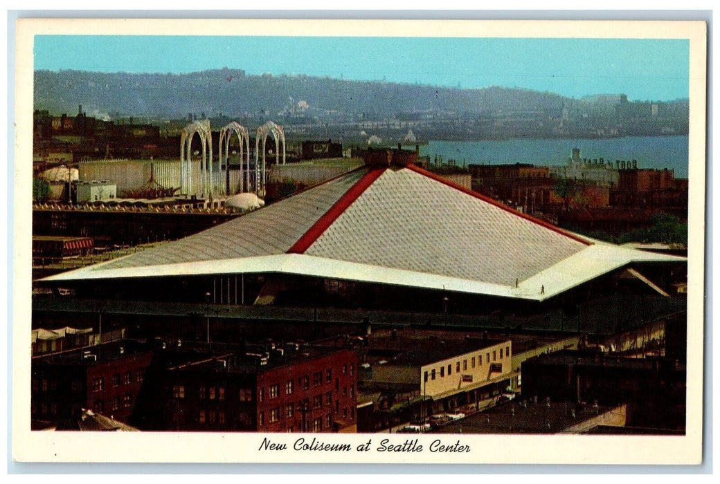 c1950 New Coliseum At Seattle Center View Sports Events Washington WA Postcard