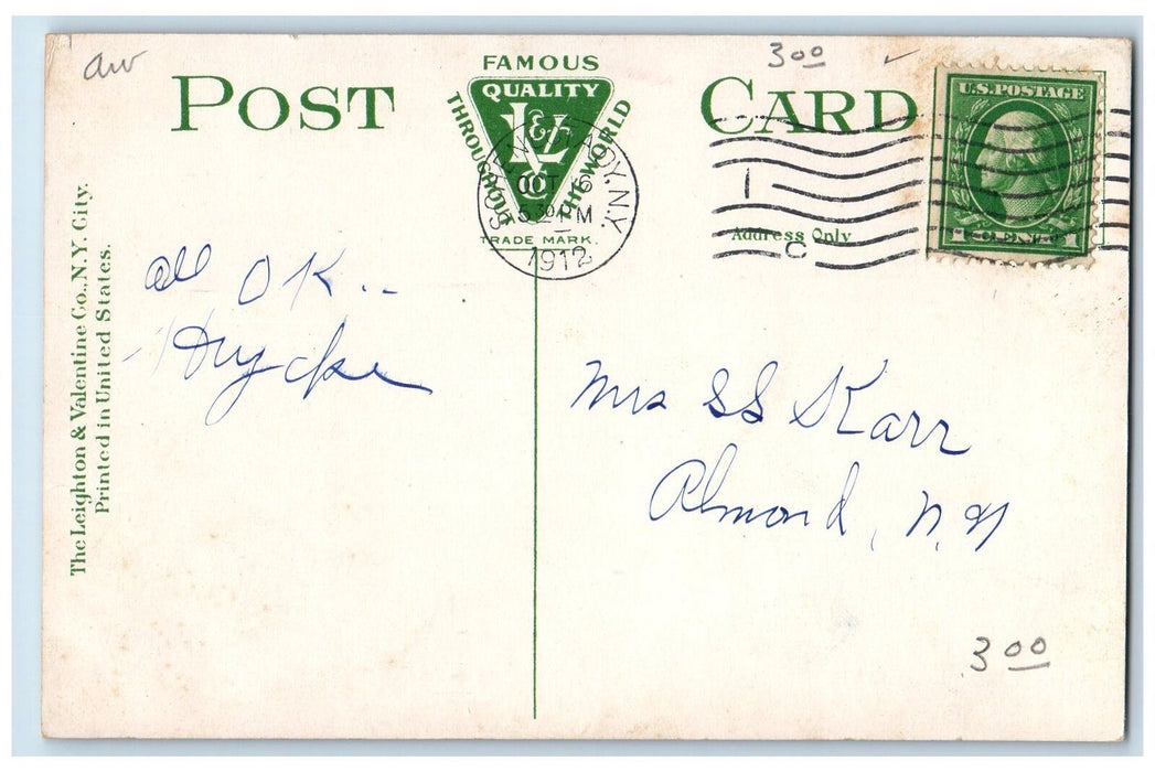 1912 Old Blue Gateway Union College Schenectady New York NY Antique Postcard