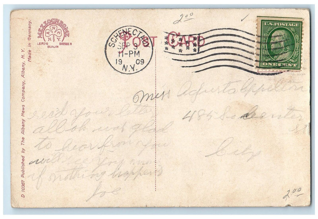 1909 The Band Stand Crescent Park Garden Schenectady NY Antique Postcard