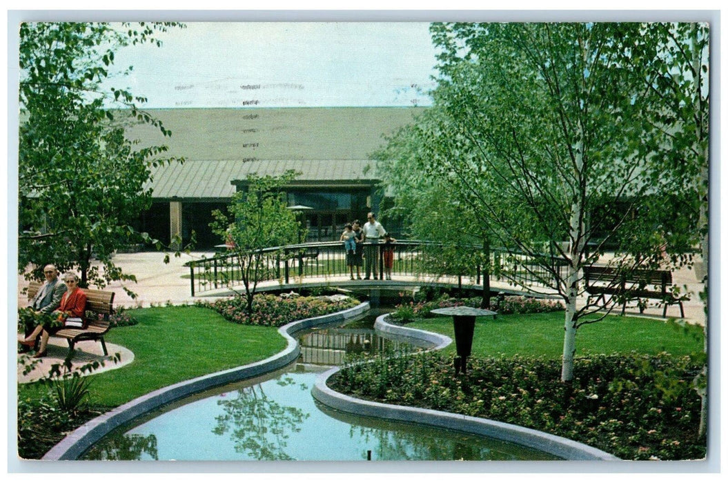 1962 Beautiful Old Orchard Shopping Center Park Restaurant Skokie IL Postcard