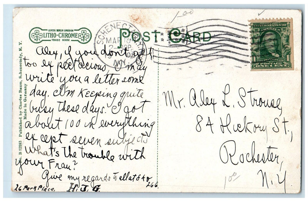 1908 The Blue Gate-Union College Entrance Schenectady New York NY Postcard