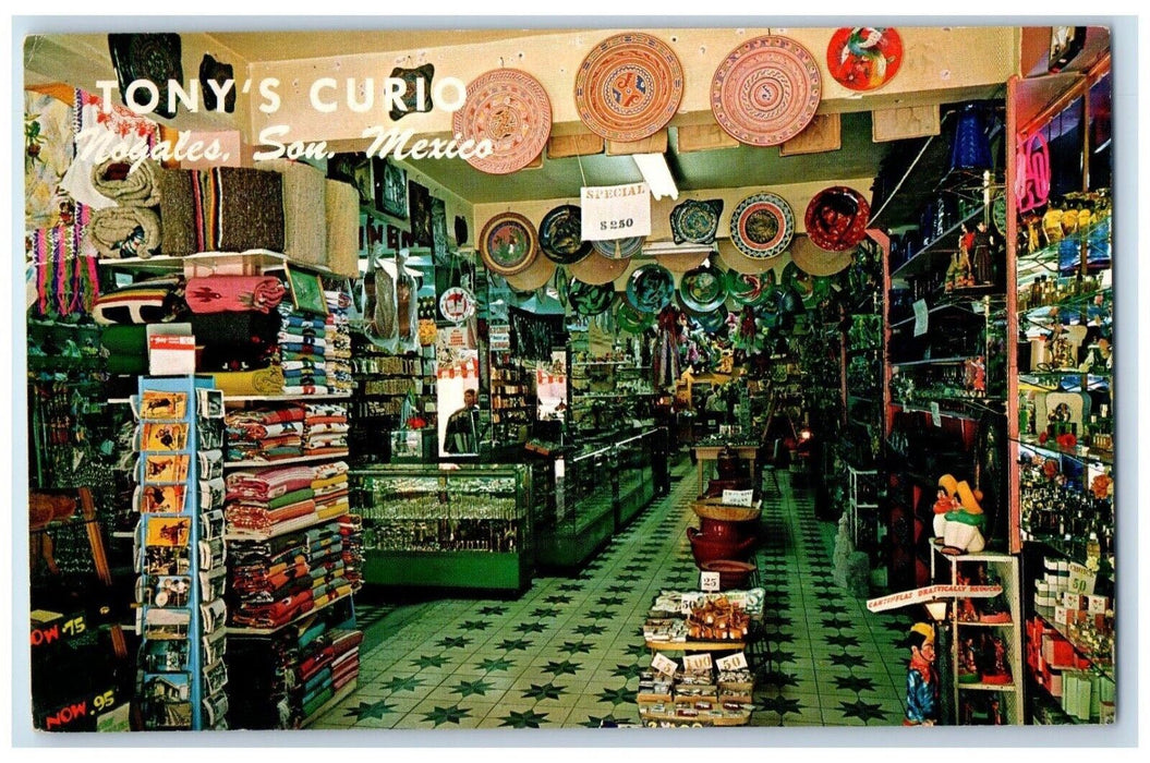 1960 I Am Tonys Curios Center Quality Obregon Nogales Son Mexico Petley Postcard