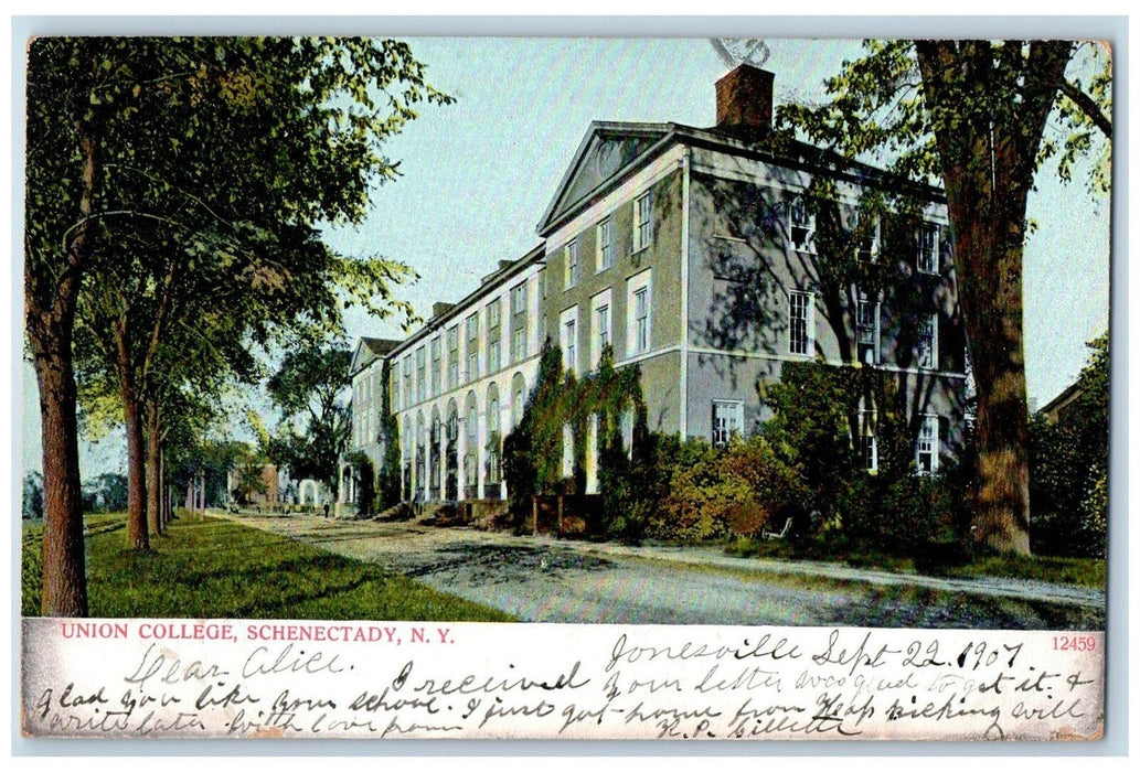 1907 Union College Tree-lined Scene Schenectady Elnora New York NY Postcard