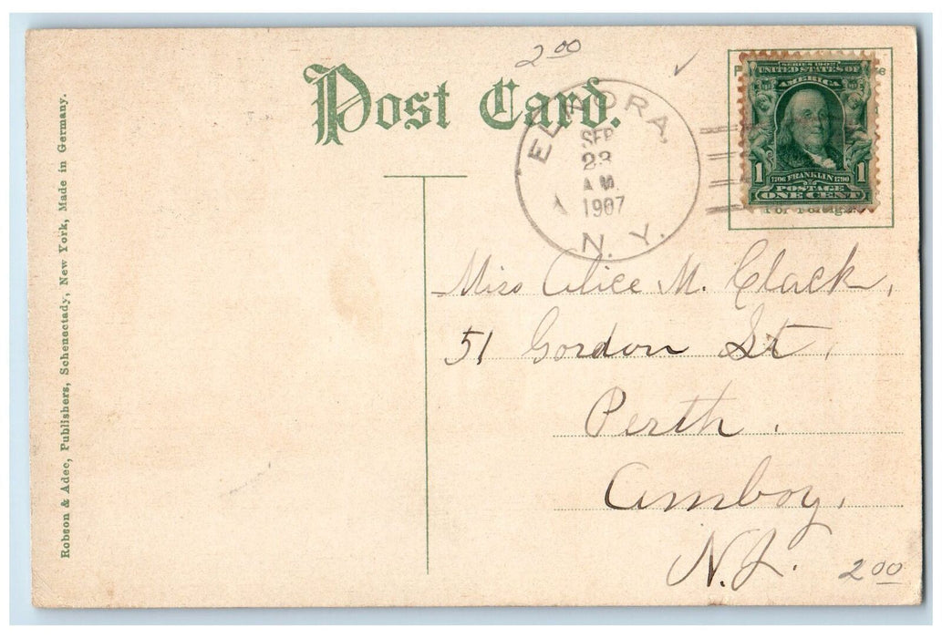 1907 Union College Tree-lined Scene Schenectady Elnora New York NY Postcard