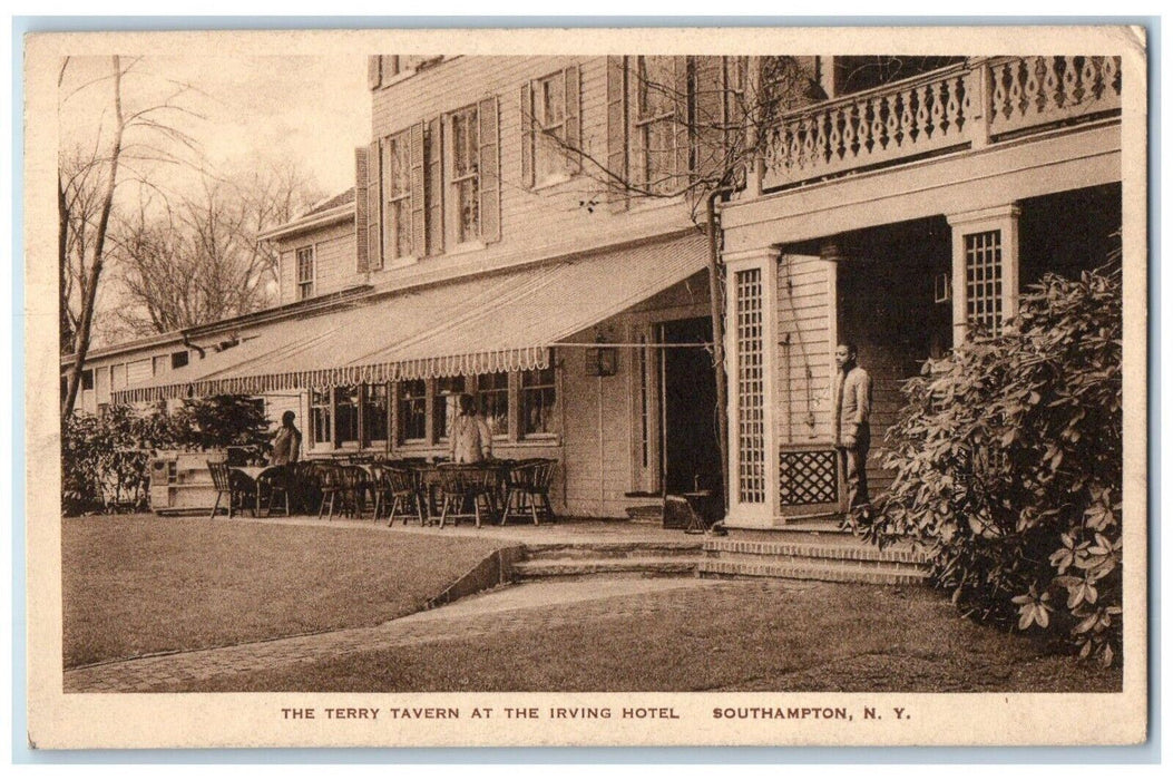 1924 The Terry Tavern At Irving Hotel Southampton NY, Advertising Postcard