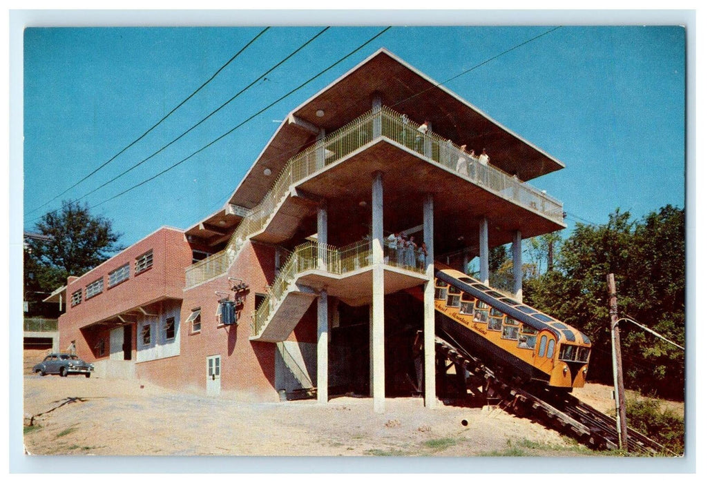1956 Incline Car Station Lookout Mountain Chattanooga Tennessee TN Postcard