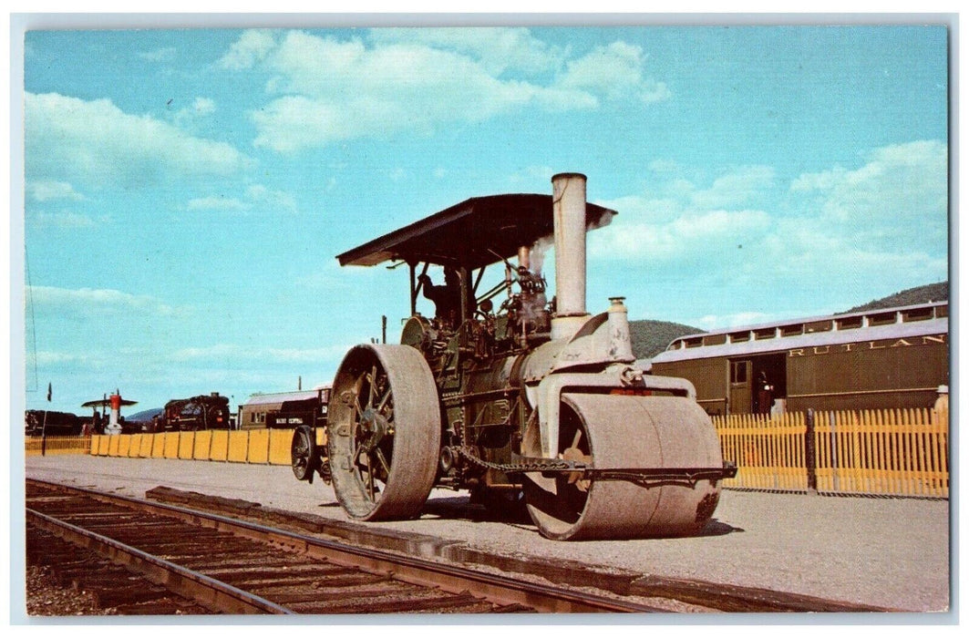 c1960 Steamtown USA Steam Powdered Road Roller Bellows Falls Vermont VT Postcard