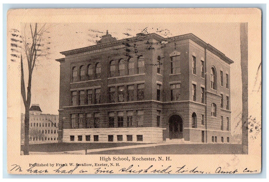 1908 High School Building Rochester New Hampshire NH Posted Antique Postcard