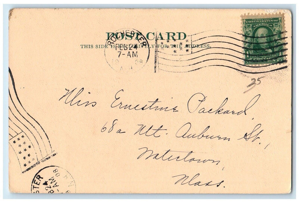 1908 High School Building Rochester New Hampshire NH Posted Antique Postcard
