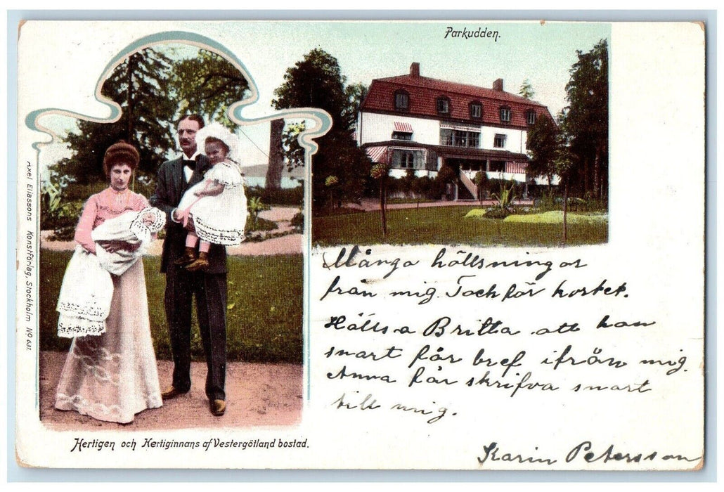 1904 Hertigen Och Hertiginnans Vestergotland Bostad Parkudden Antique Postcard
