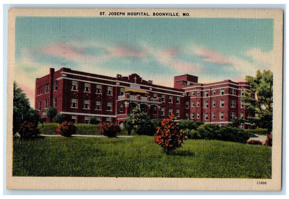 1948 St Joseph Hospital Building Boonville Missouri MO Vintage Antique Postcard