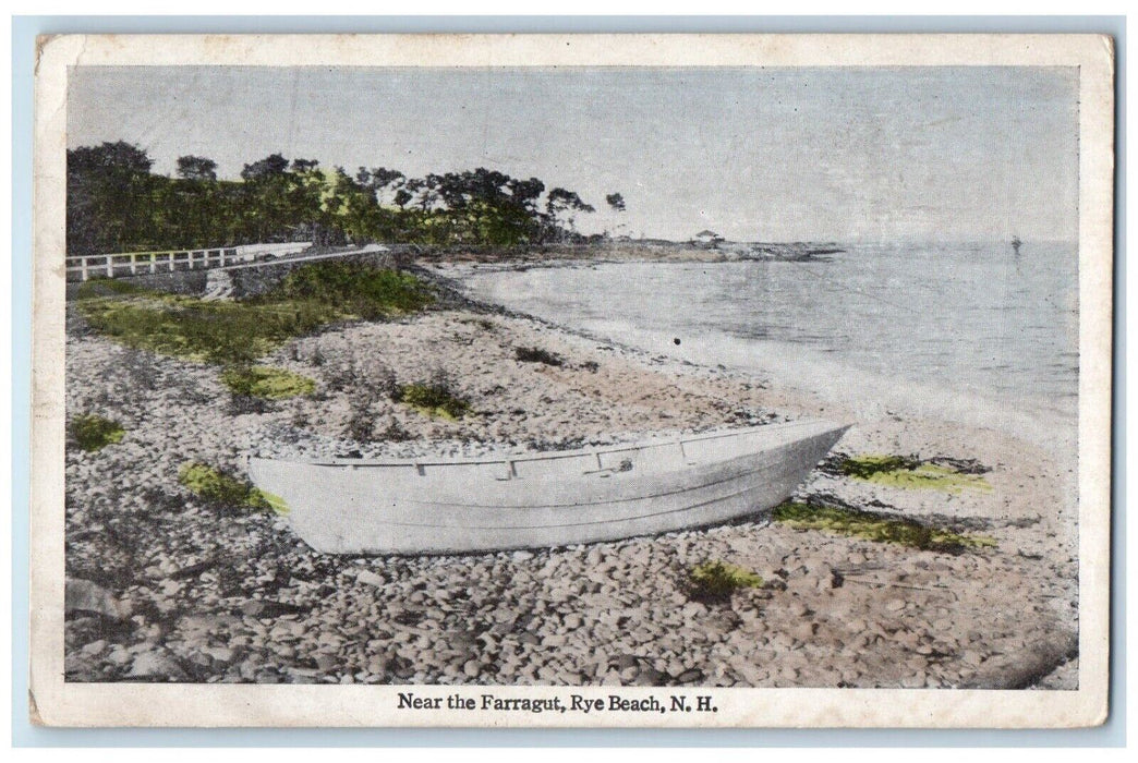 c1910's Near The Farragut Canoe Boat Rye Beach New Hampshire NH Vintage Postcard