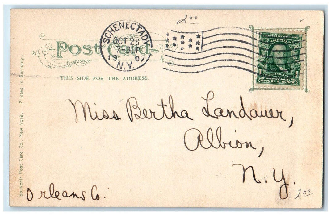 1907 North Union College Building Panoramic View Schenectady NY Antique Postcard