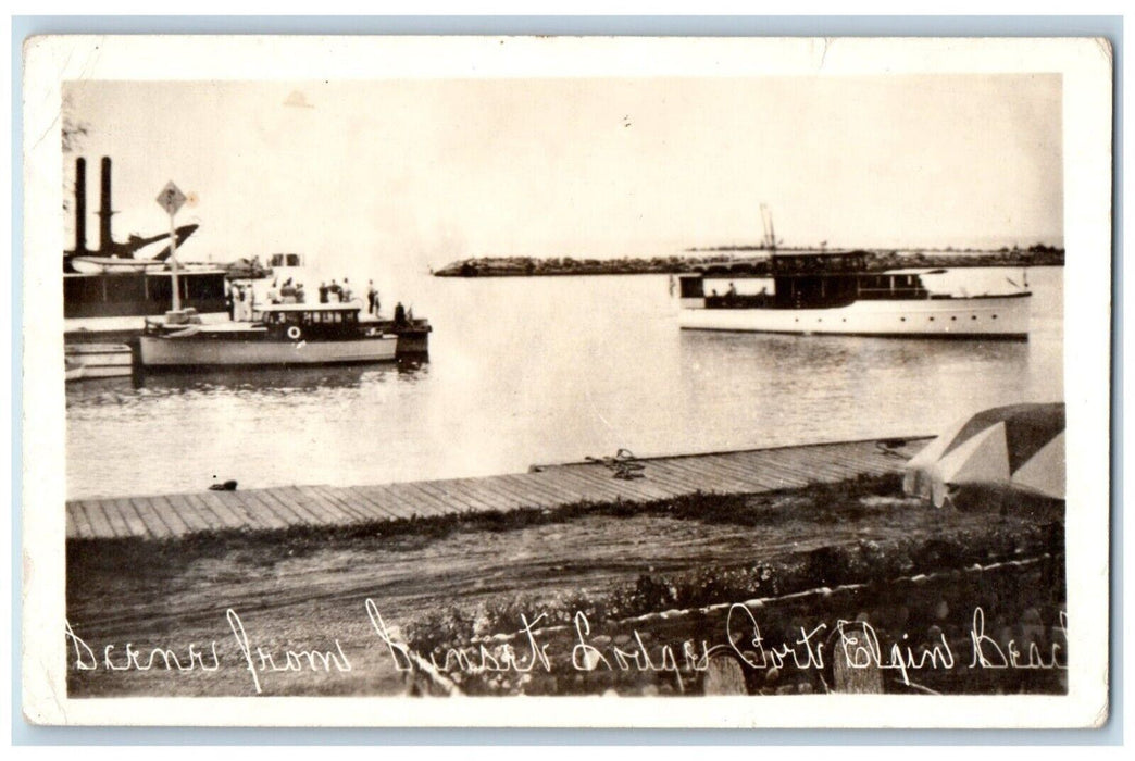 Scene From Sunset Lodge Ports Elgin Beach Ontario Canada RPPC Photo Postcard