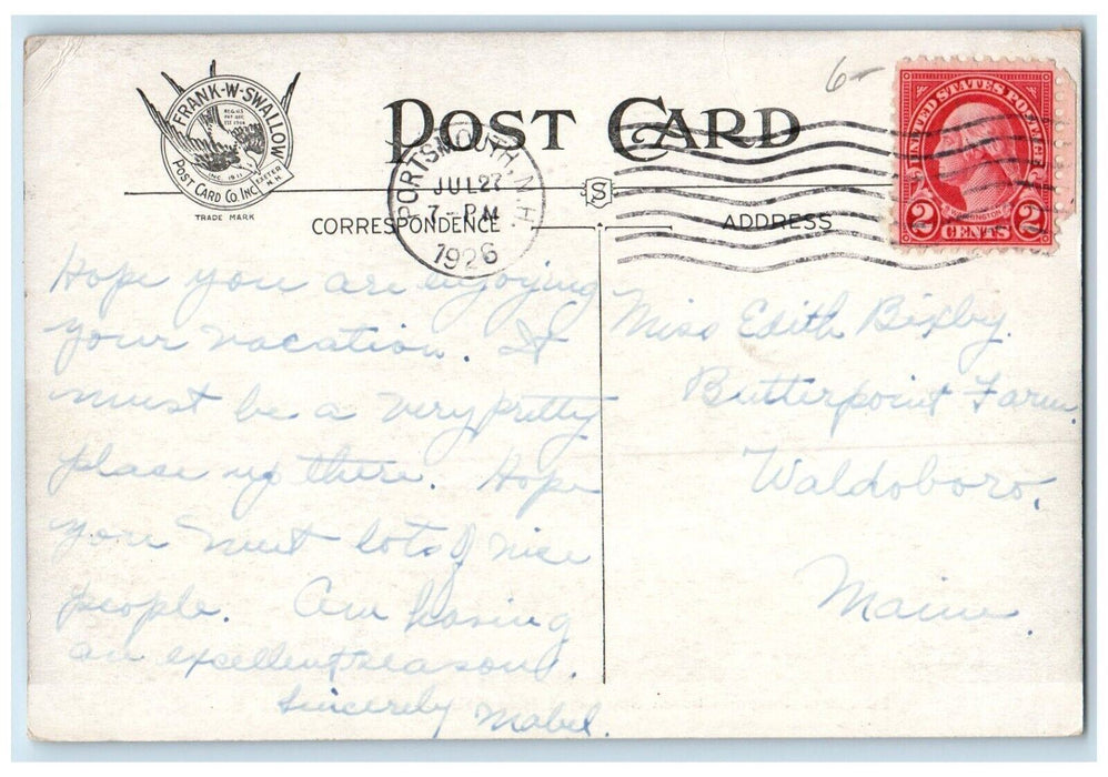 1926 Interior Gossport Chruch Star Island Portsmouth New Hampshire NH Postcard