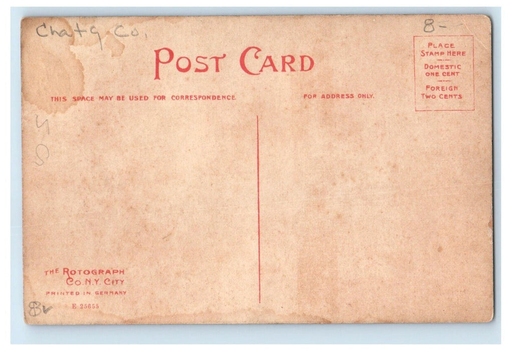 c1910's Depot Train Station Boat River Mayville New York NY Rotograph Postcard