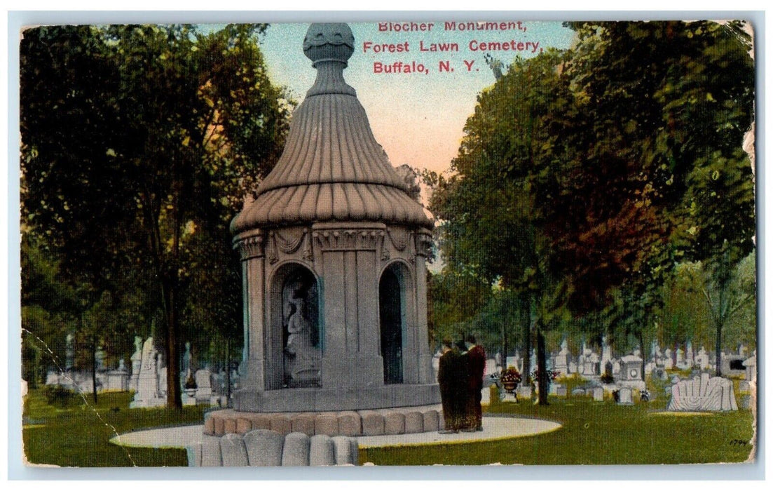 c1910's Blocher Monument Forest Lawn Cemetery 1915 Buffalo New York NY  Postcard