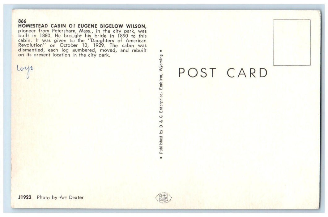c1960s Homestead Cabin of Eugene Bigelow Wilson Petersham Massachusetts Postcard