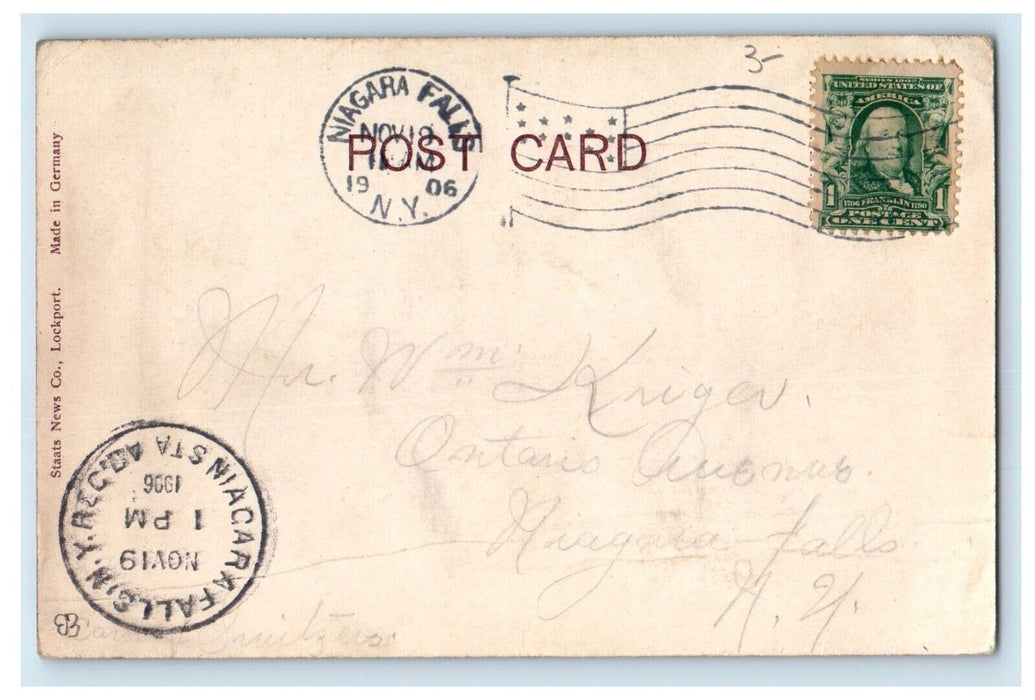 1906 Post Office Building Street View Lockport New York NY Antique Postcard