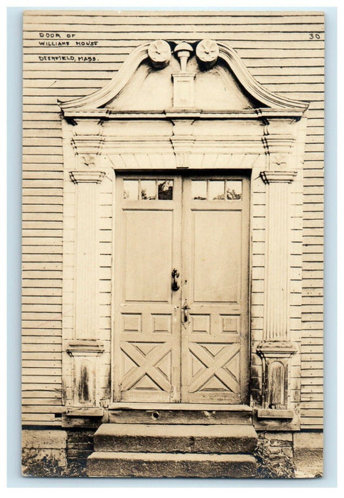 c1910's Door Of Williams House Deerfield Massachusetts MA RPPC Photo Postcard