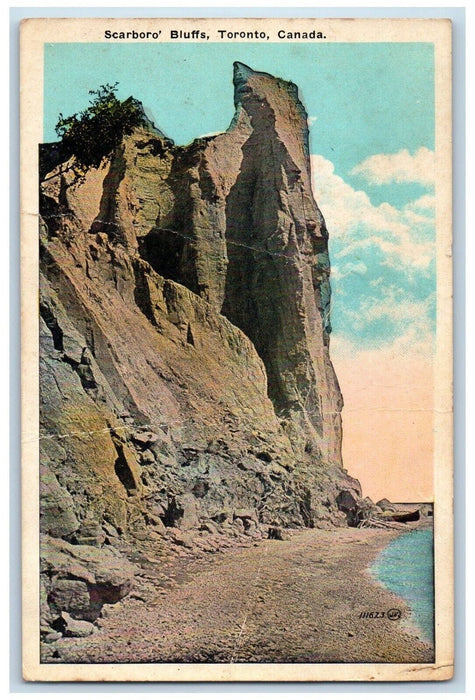 c1910's Scarboro Bluffs Rock Formation Boat Toronto Canada CA Antique Postcard