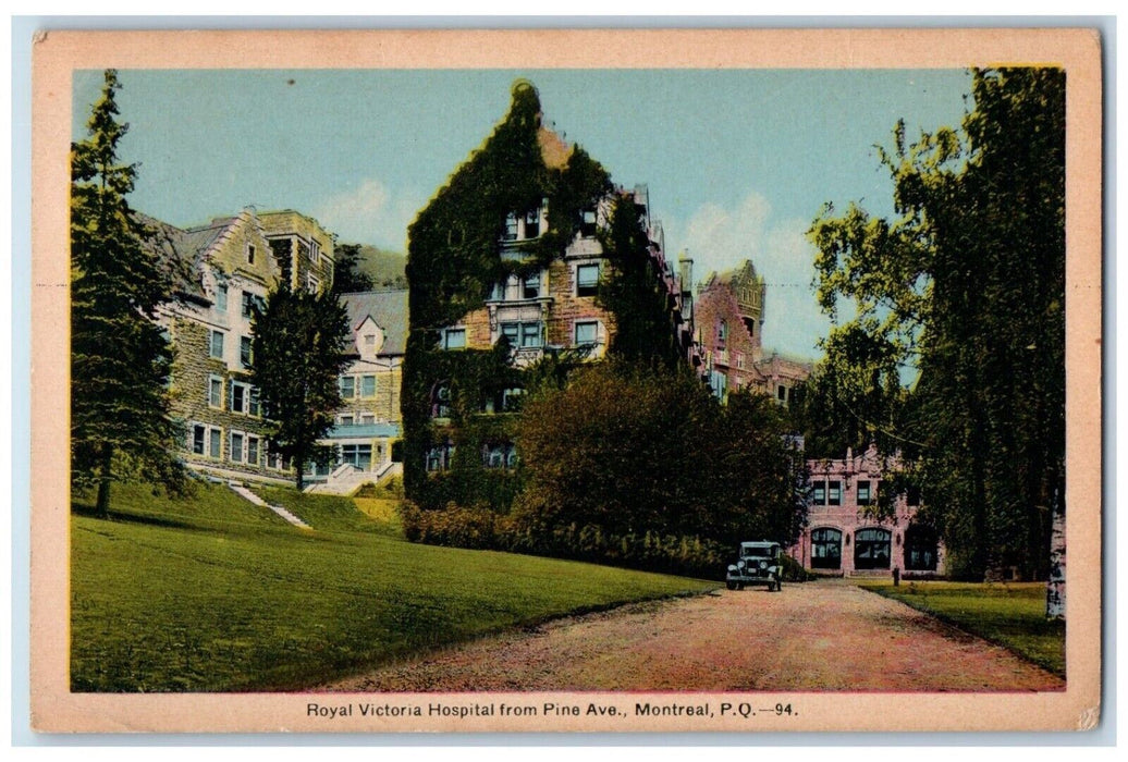 c1920s Royal Victoria Hospital from Pine Avenue 1941 Montreal Canada CA Postcard