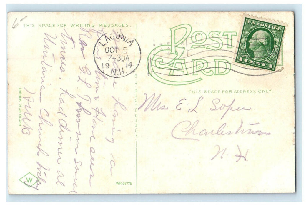 1914 View of Gale Memorial Library, Laconia New Hampshire NH Postcard