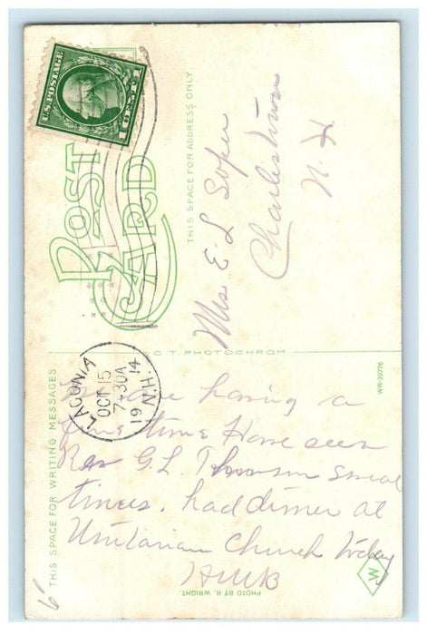 1914 View of Gale Memorial Library, Laconia New Hampshire NH Postcard