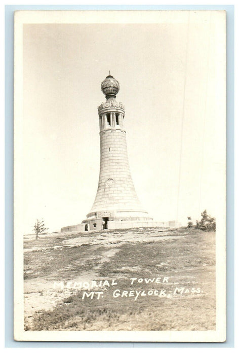 c1940's Memorial Tower Mt. Greylock Massachusetts MA RPPC Photo Postcard