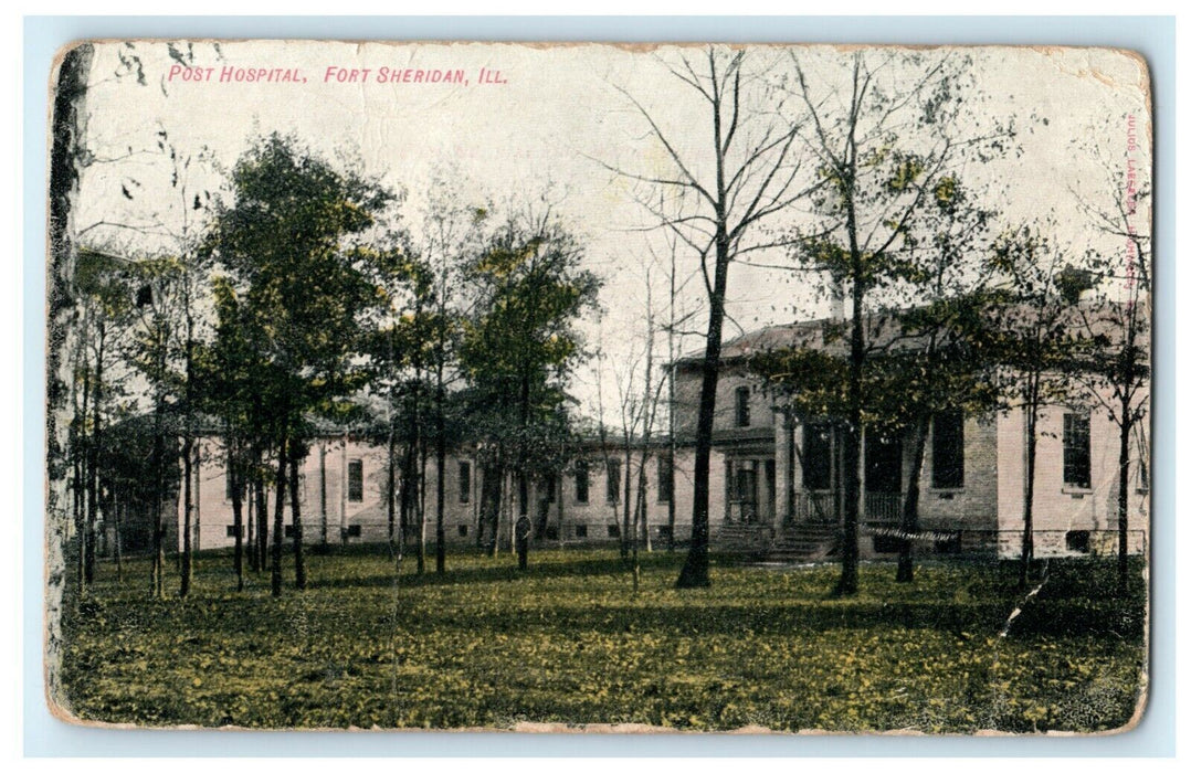 Post Hospital Fort Sheridan Illinois c1910 Unposted Unused Antique Postcard