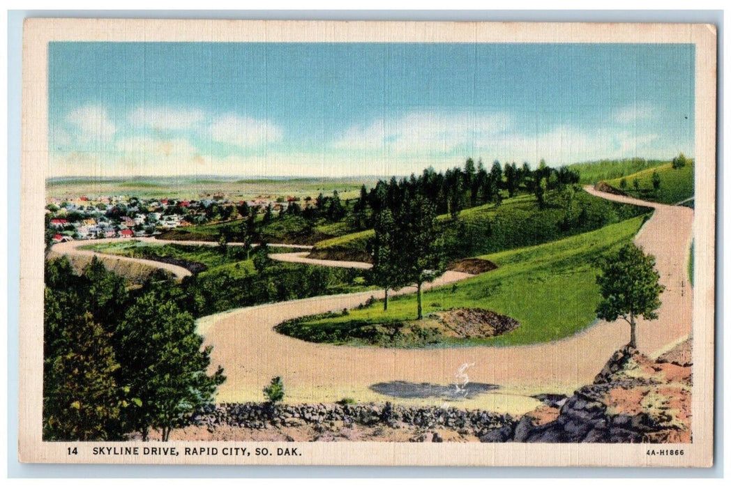 c1940s Scene Skyline Drive Rapid City South Dakota SD Vintage Unposted Postcard
