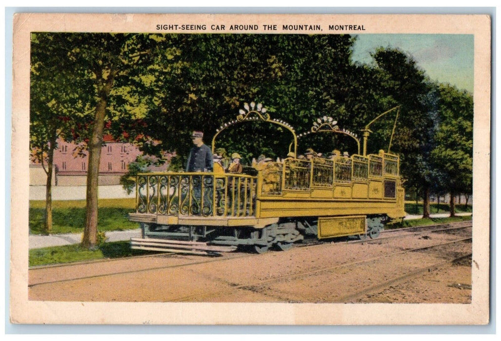 c1920's Sight Seeing Car around the Mountain Montreal Quebec Canada CA Postcard