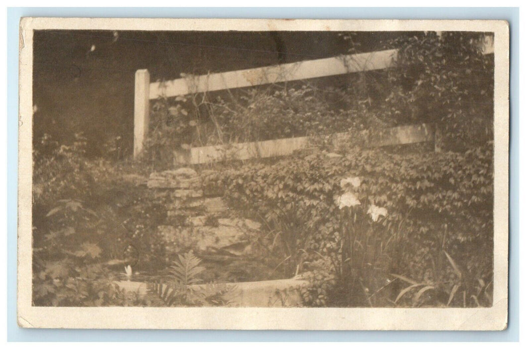 1918 Well Fence Worcester Massachusetts MA RPPC Photo Antique Postcard