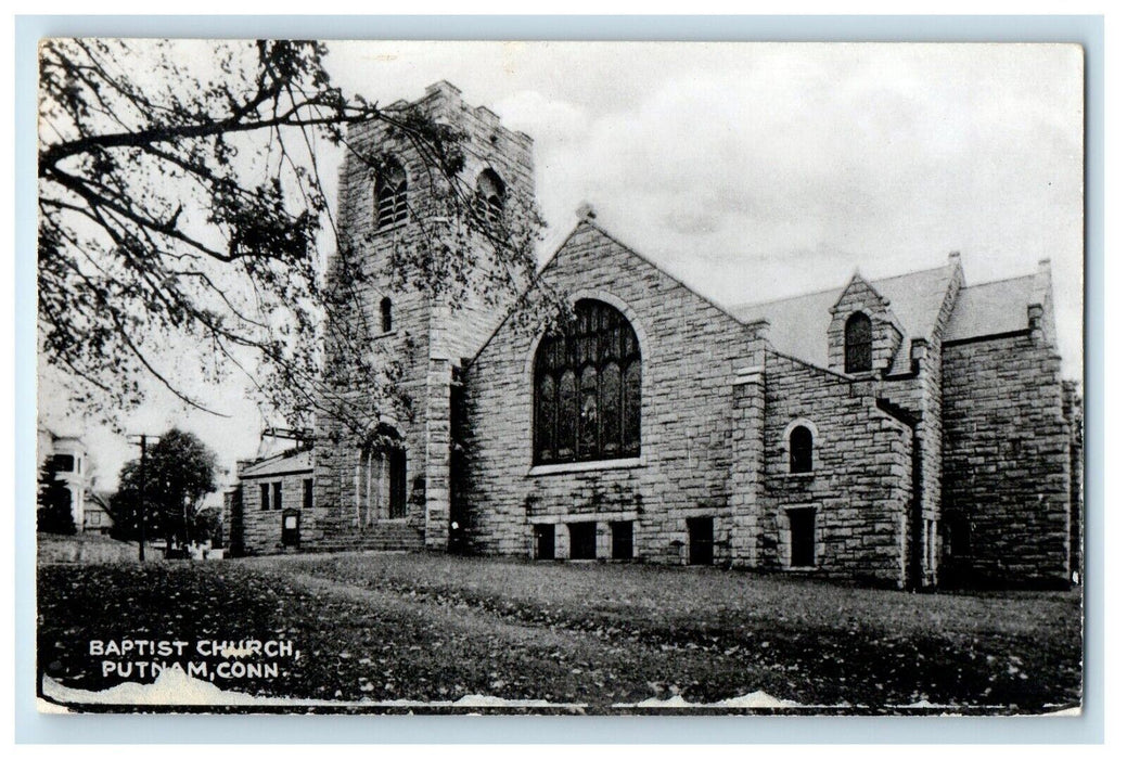 c1950's View Of Baptist Church Putnam Connecticut CT RPPC Photo Vintage Postcard