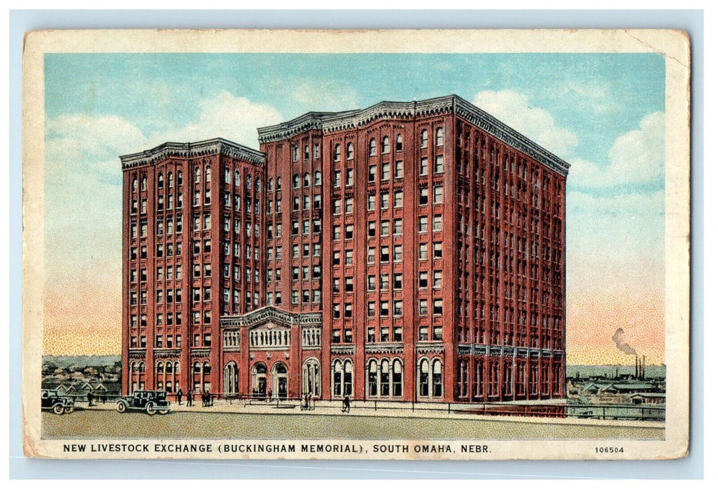 c1920s New Livestock (Buckingham Memorial) South Omaha Nebraska NE Postcard