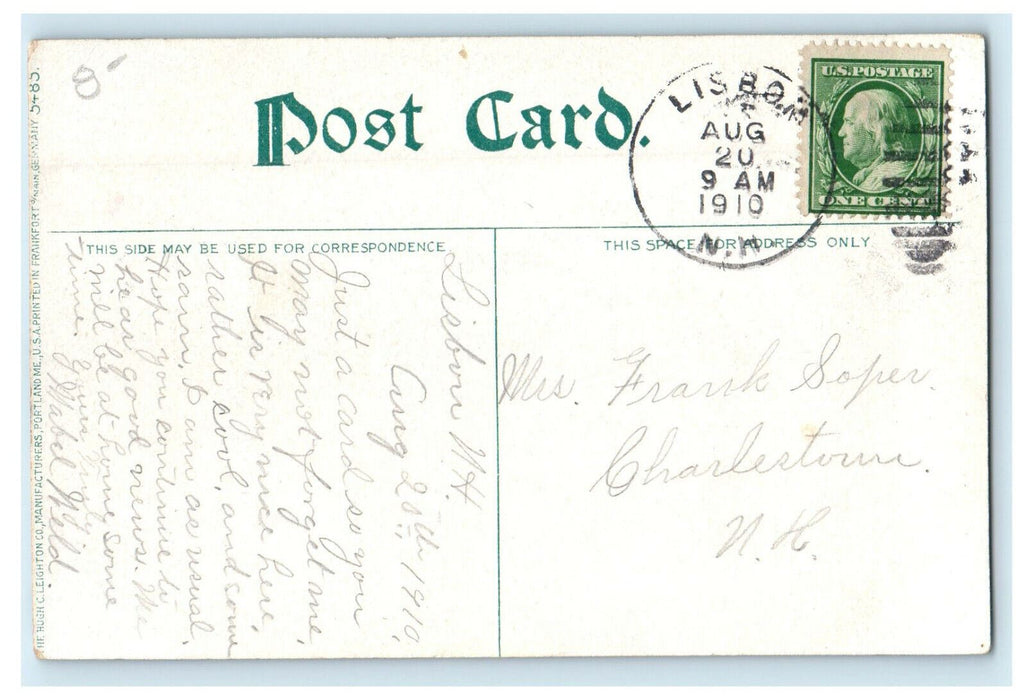 1910 Lisbon NH Opera Block, Woodsville New Hampshire NH Posted Postcard
