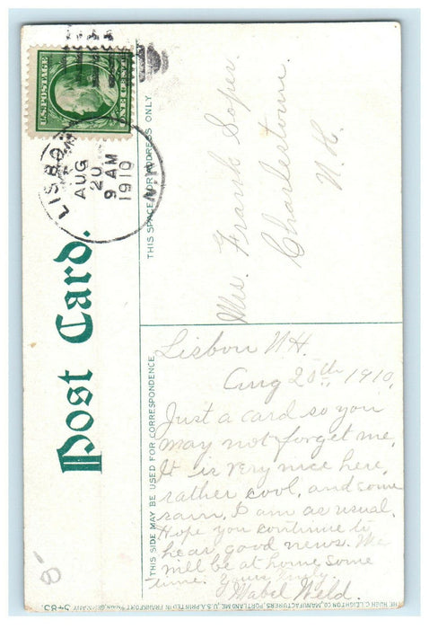 1910 Lisbon NH Opera Block, Woodsville New Hampshire NH Posted Postcard