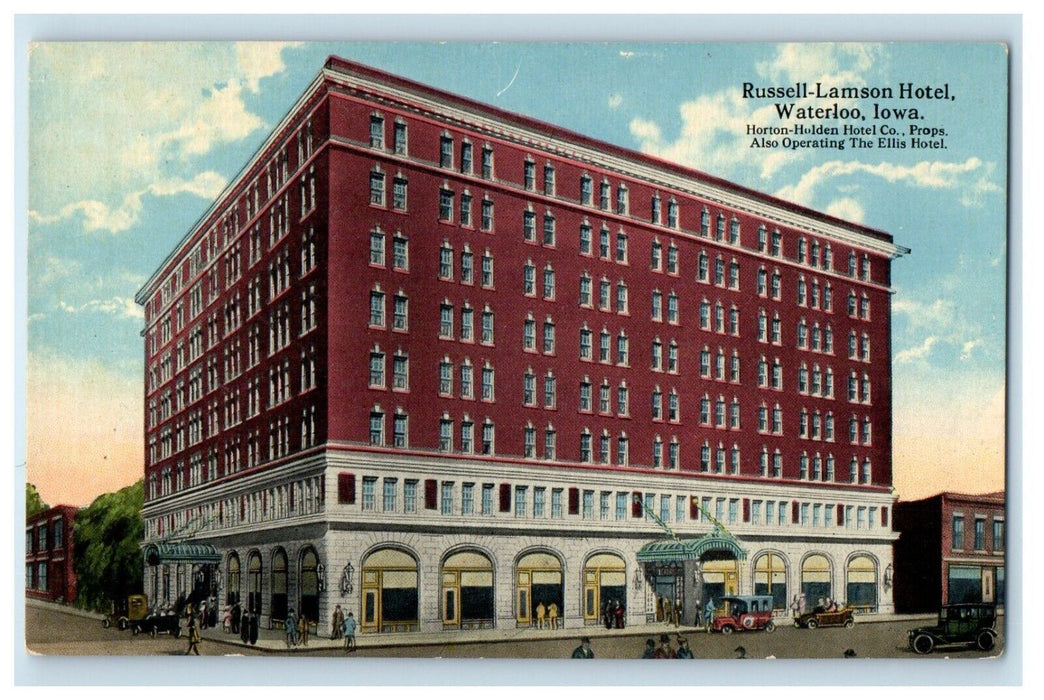 c1910's Russell Lamson Hotel Building Waterloo Iowa IA Unposted Antique Postcard