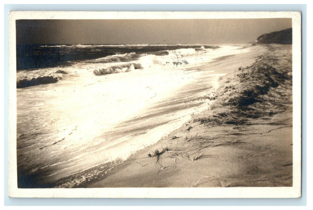 1939 Freelas Beach After Hurricane Nantucket Massachusetts RPPC Photo Postcard