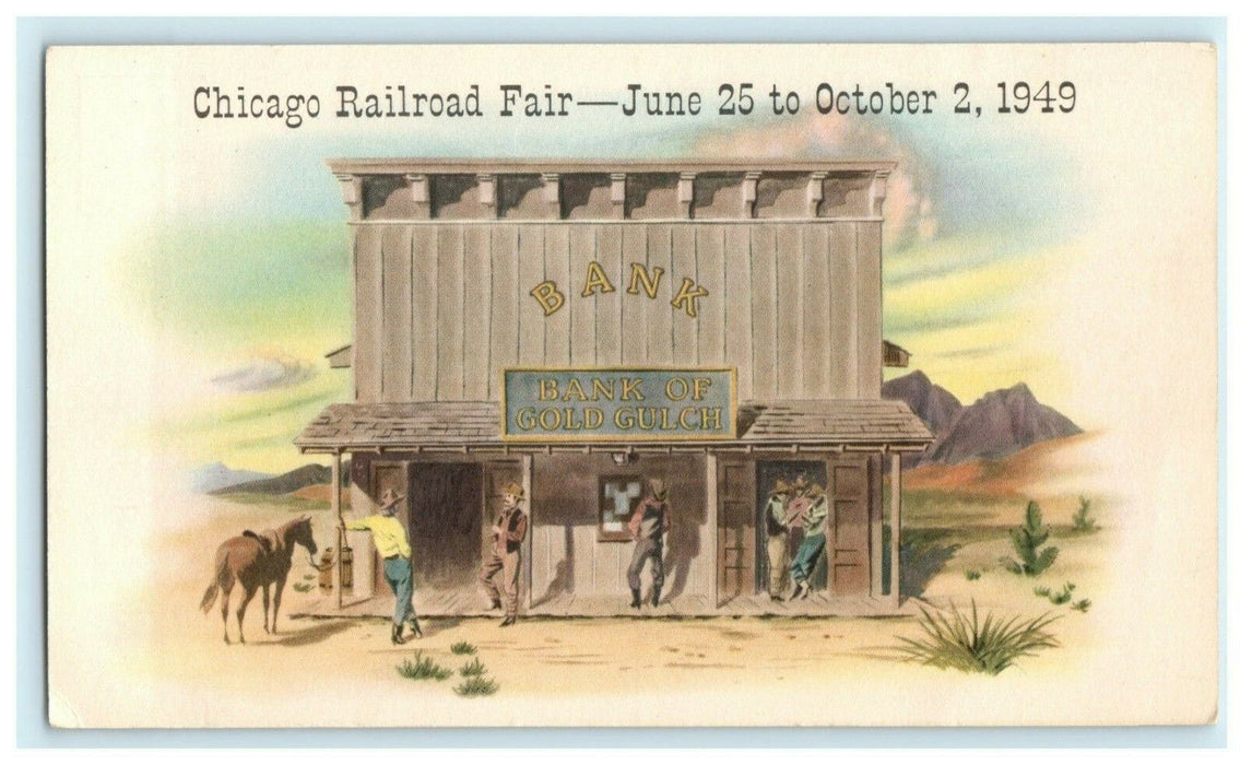 SEPTEMBER 1949 CHICAGO RAILROAD FAIR POST CONTINENTAL ILLINOIS BANK POST CARD
