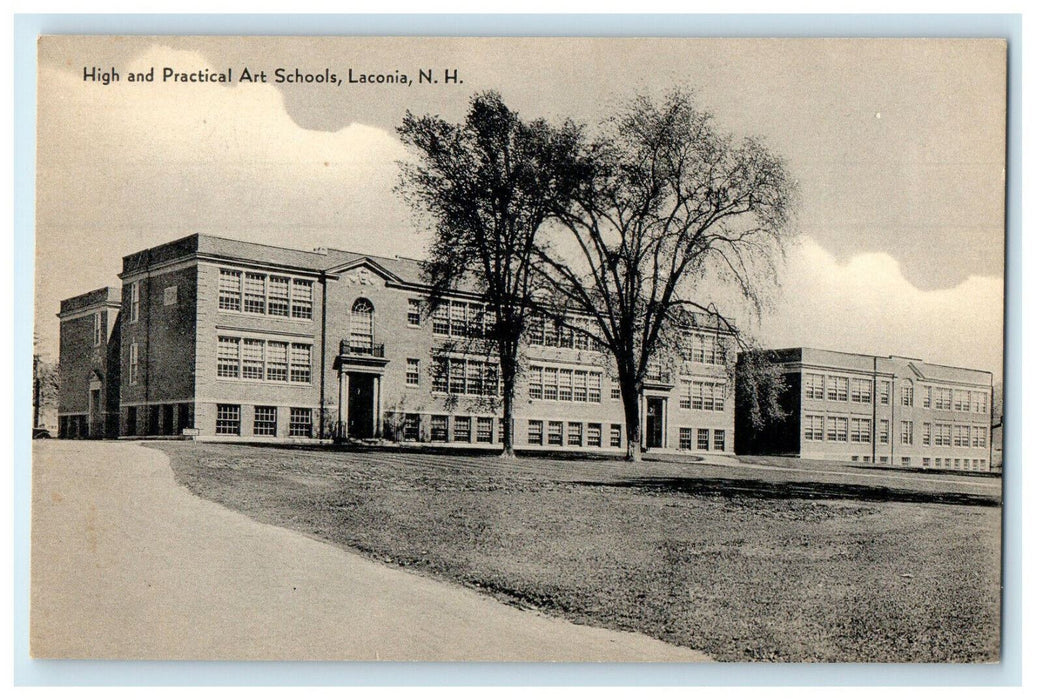 c1920s High and Practical Art School, Laconia New Hampshire NH Postcard