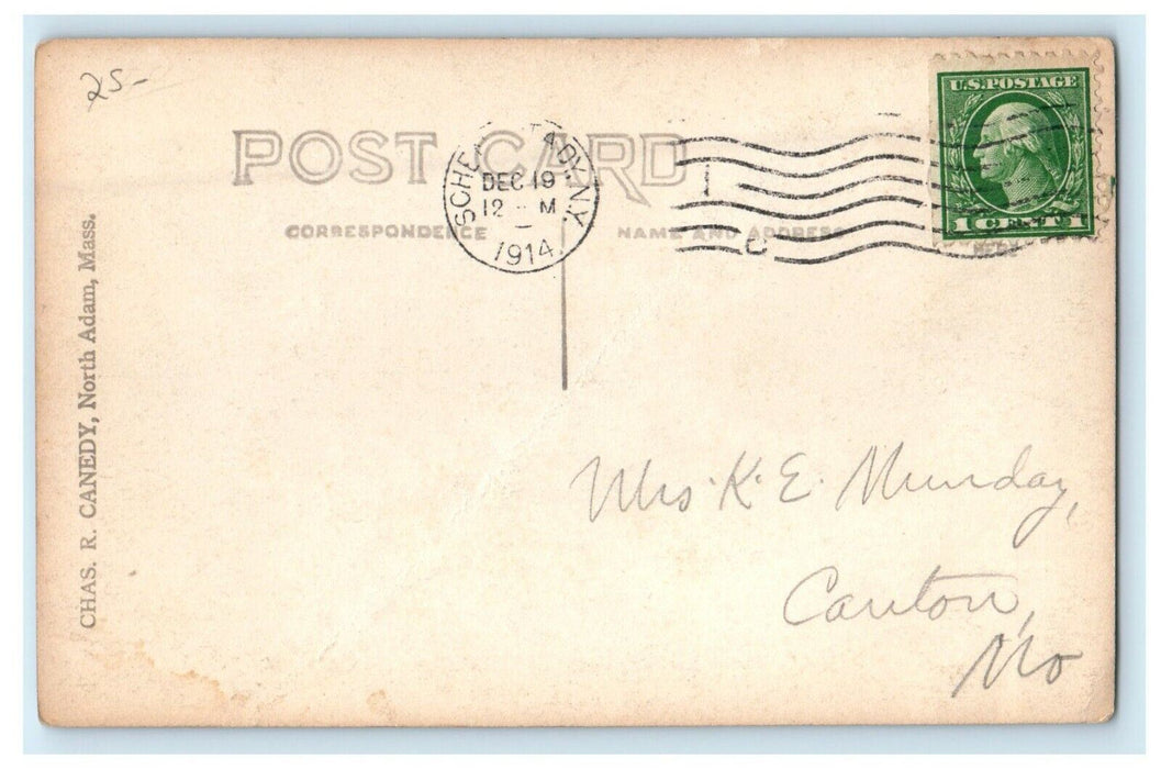 1914 Nearing The Top Of  East Crest Mohawk Trail MA RPPC Photo Antique Postcard