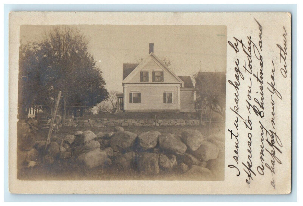 1905 Victorian House View Boston Massachusetts MA RPPC Photo Antique Postcard