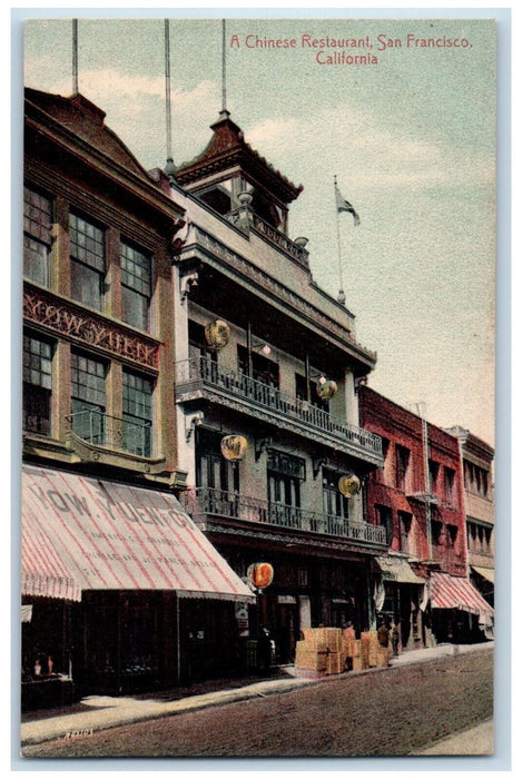 A Chinese Restaurant Exterior Scene San Francisco California CA Antique Postcard