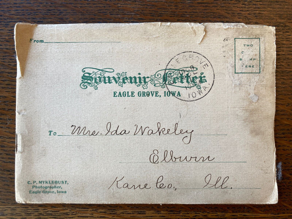 Antique Eagle Grove Iowa 1909 Souvenir Letter Postcard Booklet